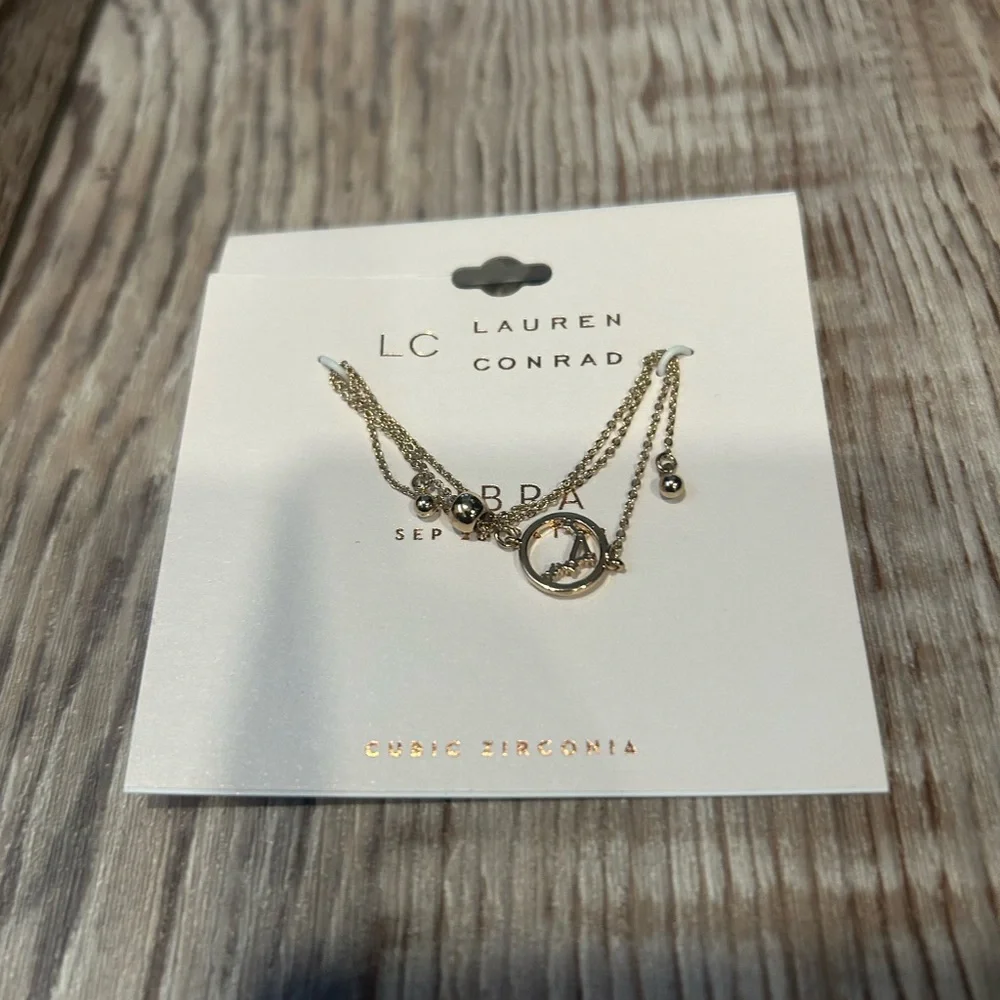 NEW! LC Lauren Conrad Libra Zodiac Cubic Zirconia Pull Bracelet